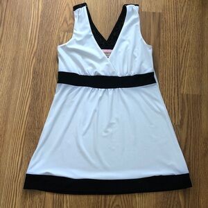 White & black top with lace shoulder strap size S